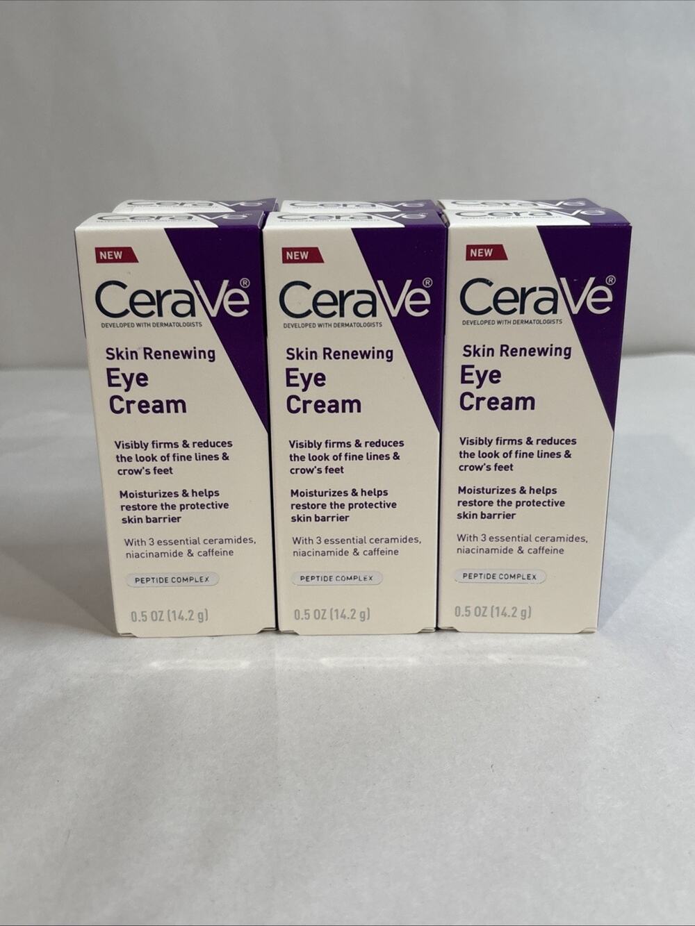 6 Pack CeraVe Skin Renewing Eye Cream 0.5 oz Peptide Complex Niacinamide NEW